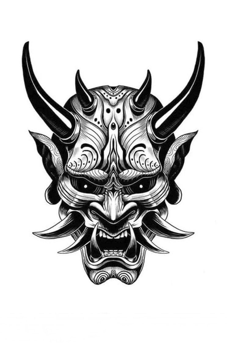 эскиз татуировки демон