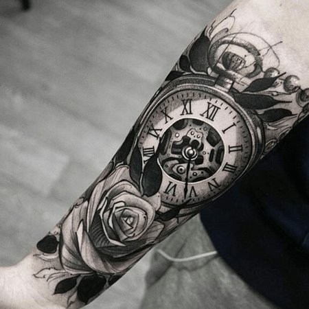 Значение татуировки часы (50+ фото)