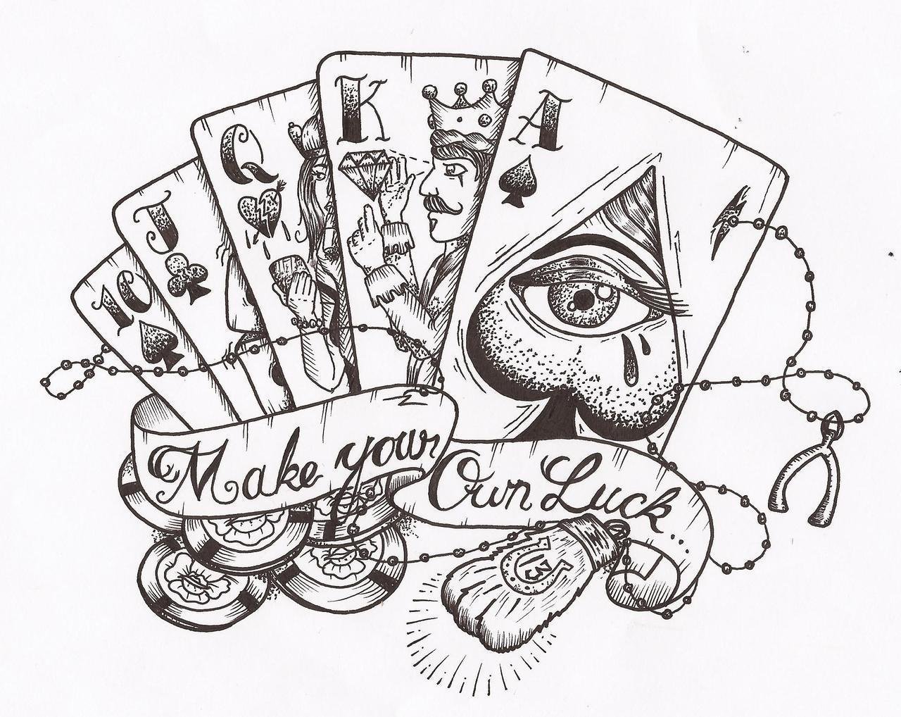 Значение татуировки карты игральные (60+ фото)