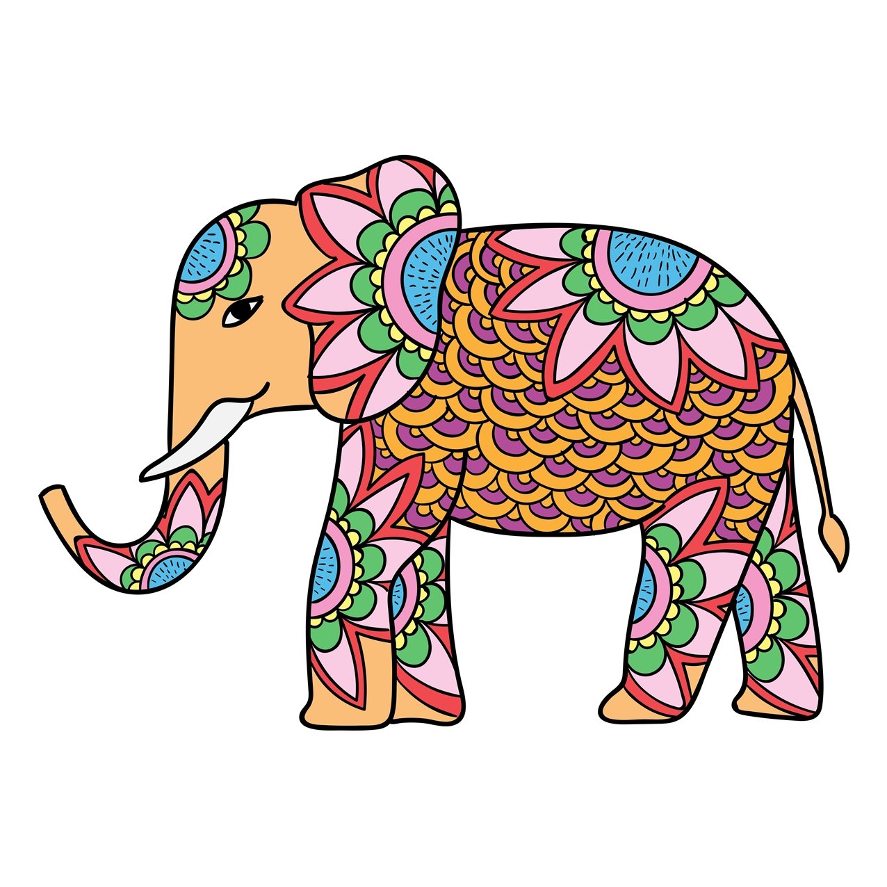 Индийский орнамент слоны