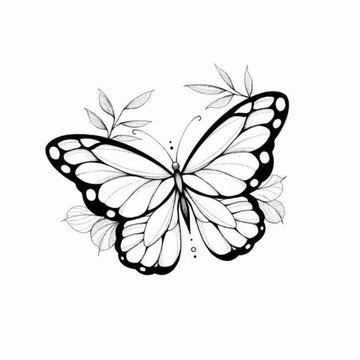 Эскизы бабочек для тату (70 фото)