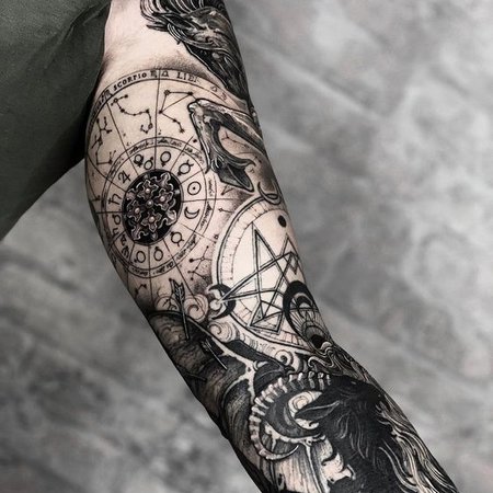 Эскизы татуировок рукав - 42 фото