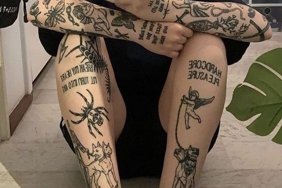 Мода ММ черно-белый красивый рисунок татуировки