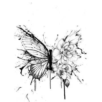 Татуировка бабочка. Значение татуировки бабочка, и эскизы и фото работ