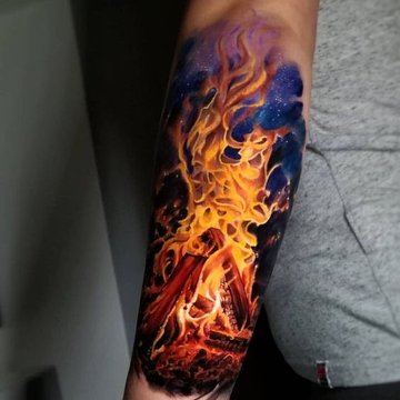 Татуировка огонь, пламя