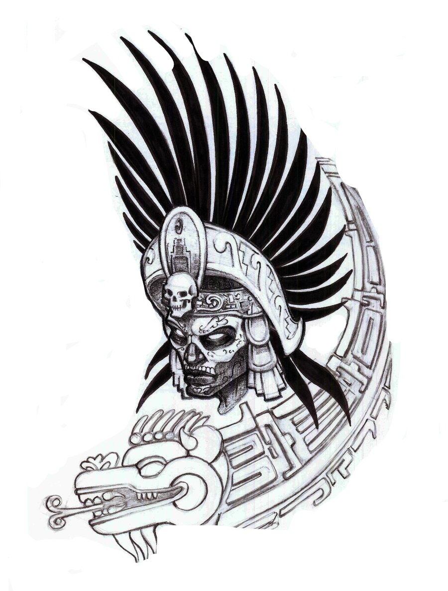 Ацтекский воин тату
