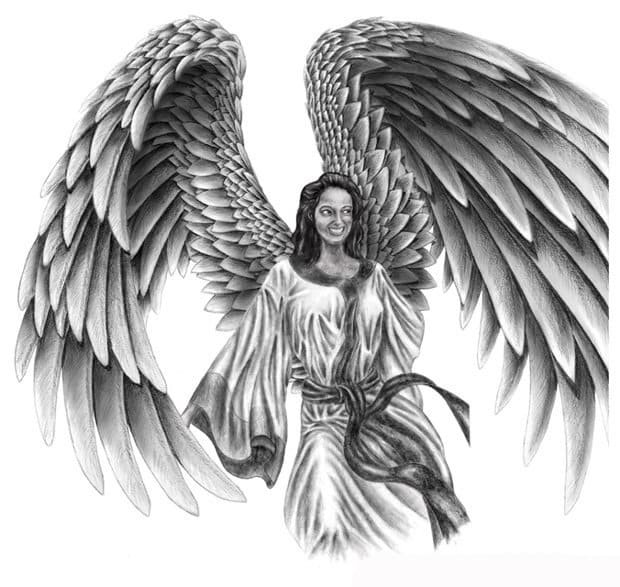 Татуировка ангела: значение и фото