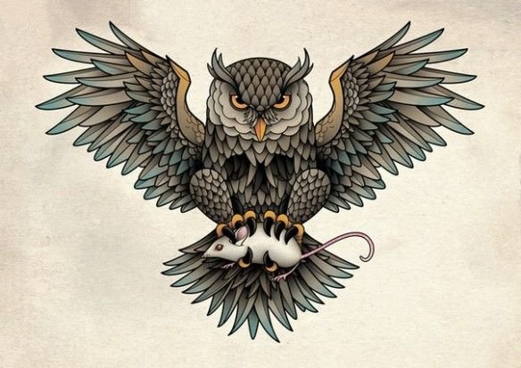 Использование изображения совы для создания красивых тату