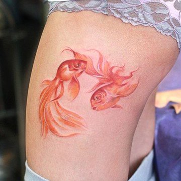 Тату эскизы золотая рыбка