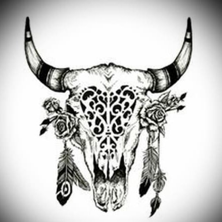 Эскизы и фотографии татуировки с быком