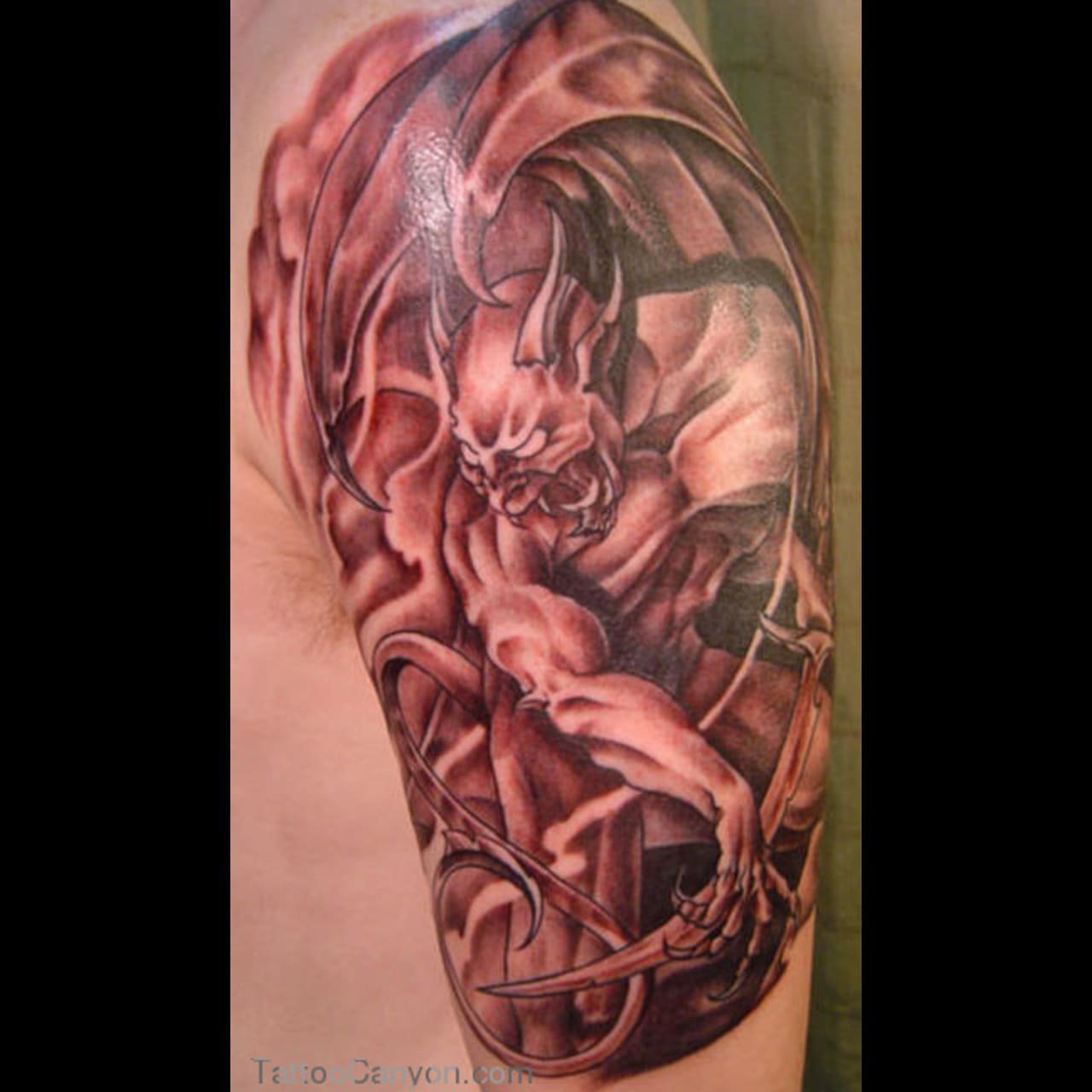 Эскиз татуировки искусство, горгульи дьявола маски