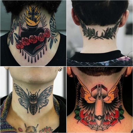 Идеи мужских тату на шее - фото - VeAn Tattoo