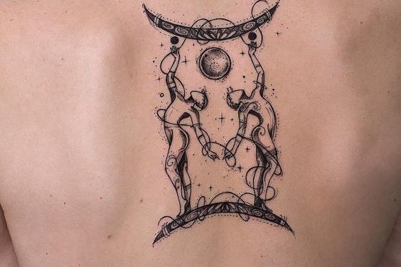 Татуировка на тело Знак Близнецы ZOD-03
