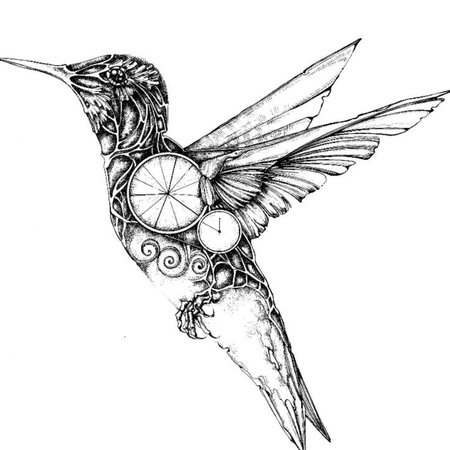 Эскизы и фото татуировок колибри