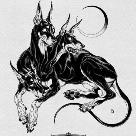 Doberman tattoo sketch