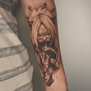 Татуировки темные и синие