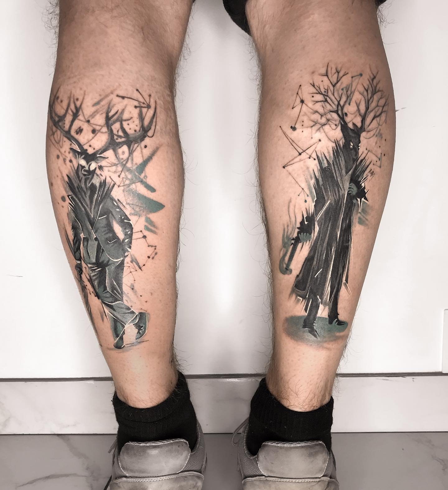 Татуировки на икре - особенность ухода, фото и эскизы тату на икре