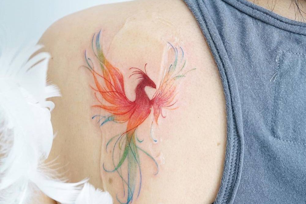 Значение татуировки Феникс (60+ фото)