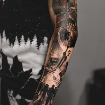 Татуировки для мужчин на руке в салоне «Анатомия»