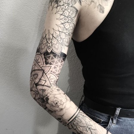 Идеи женских тату рукава 50 + фото | VeAn Tattoo