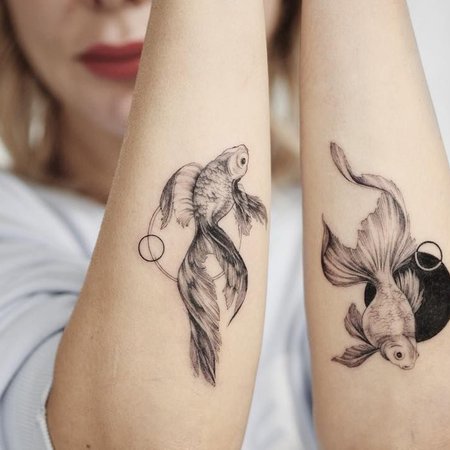 Тату знак Зодиака Рыбы / значение, идеи / 35+ фото | VeAn Tattoo