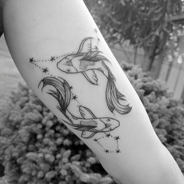 Татуировки знака зодиака Рыбы для девушек, женщин и мужчин