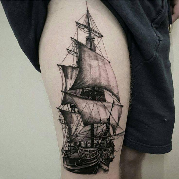 Тату (татуировка) Корабль: мужские и женские татуировки, фото и эскизов от лучших тату-мастеров